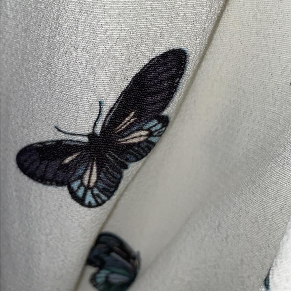 BA&SH
Butterfly-print Crewneck 3/4-sleeves Dress In White - Picture 8 of 12